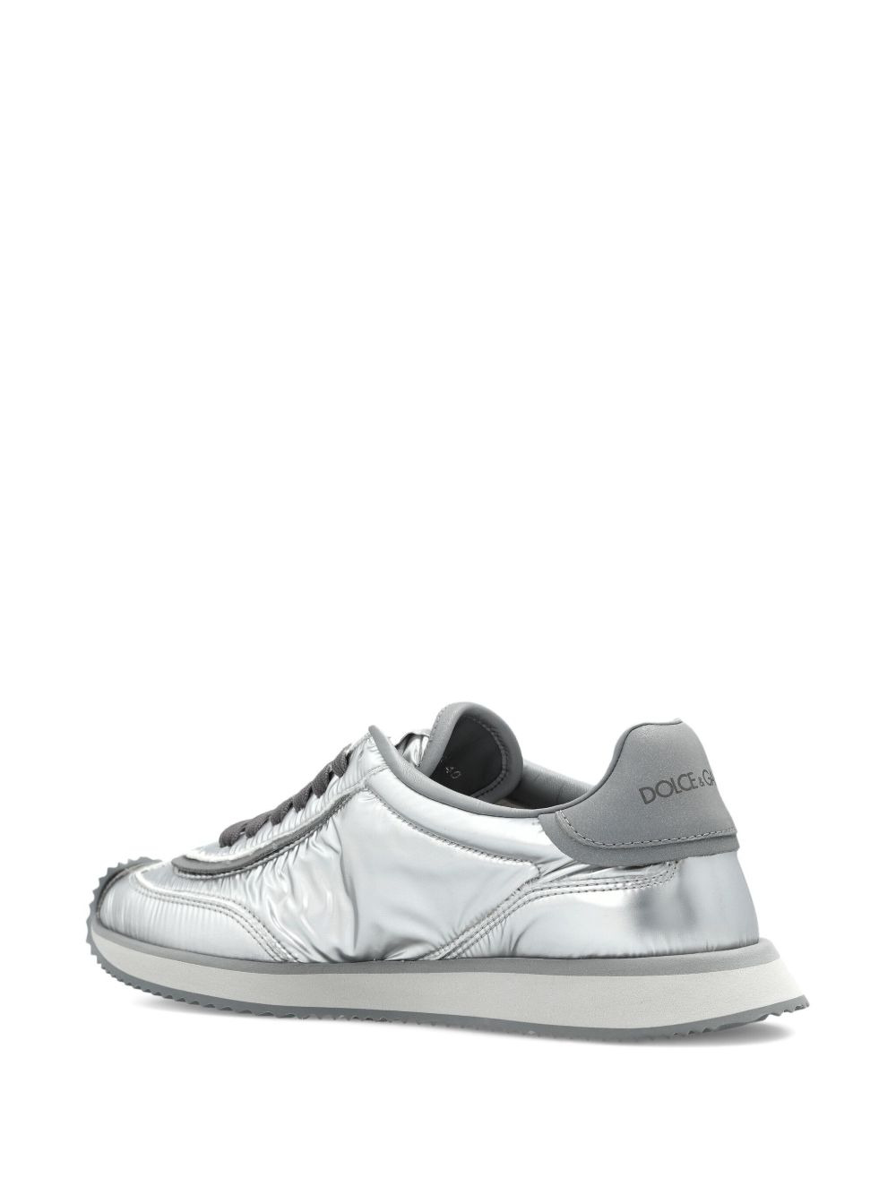 logo-patch metallic sneakers - 4