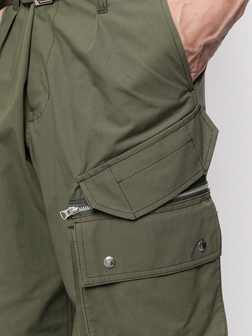 belted cargo trousers - 5