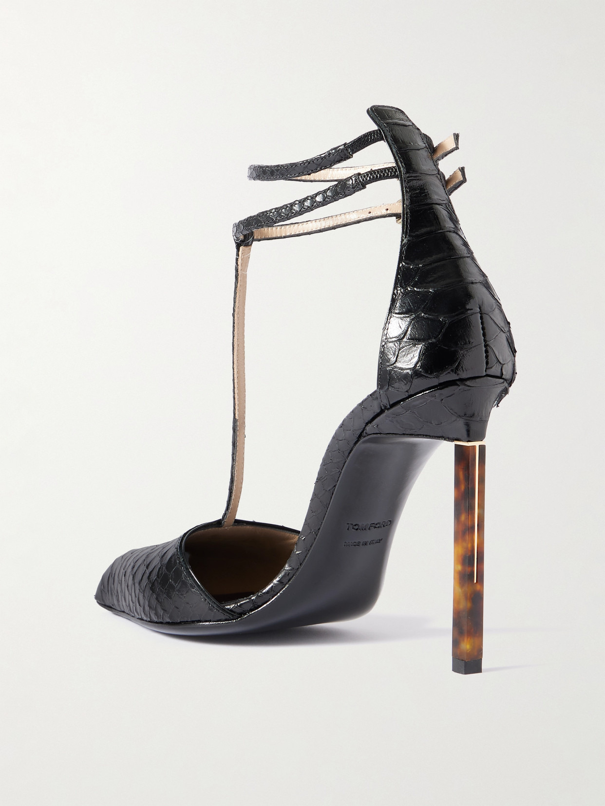 Snake-effect Leather Pumps - 3