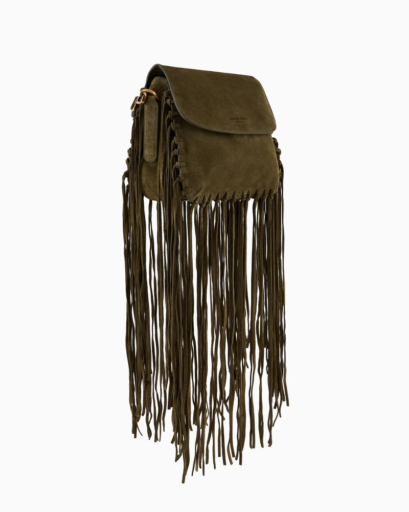 GIORGIO ARMANI La Prima fringed suede bag outlook
