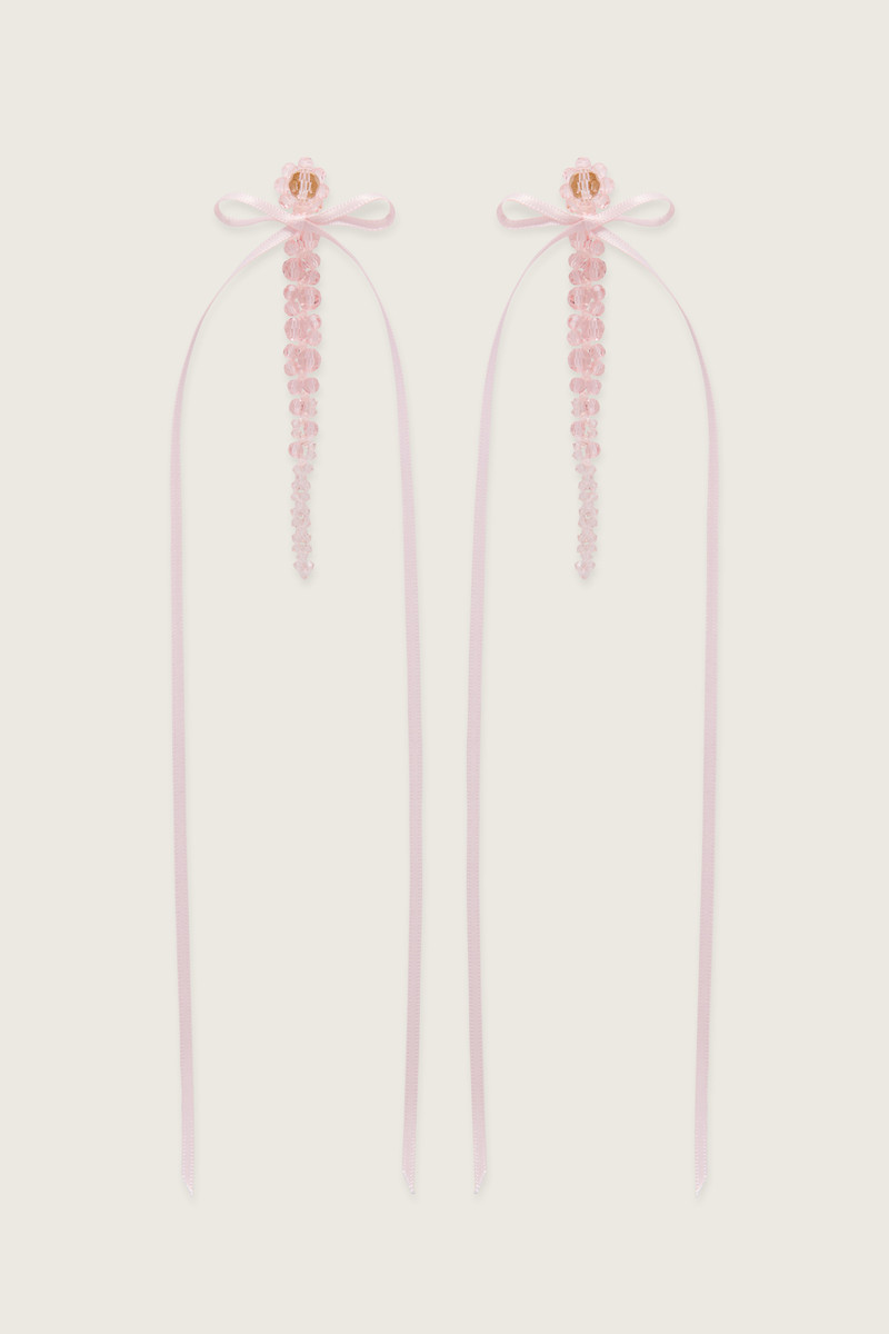 Slim Bow Ribbon Drip Earrings 1