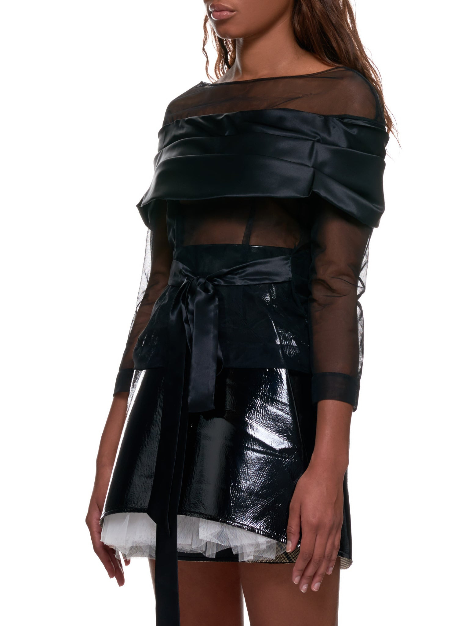 Long Sleeve Tulle Top - 2
