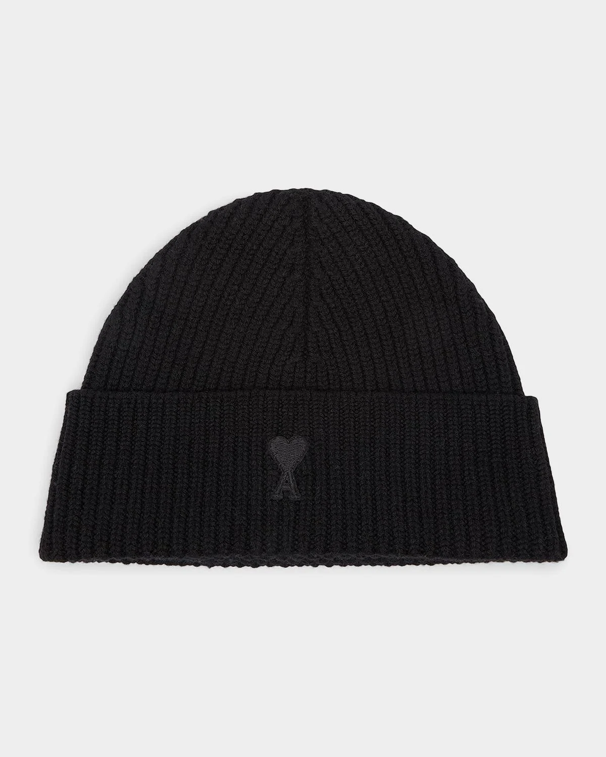 Men's Wool Rib-Knit Ami De Coeur-Embroidered Beanie Hat - 1
