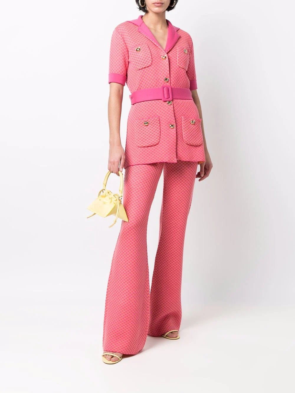 flared jacquard-knit trousers - 2