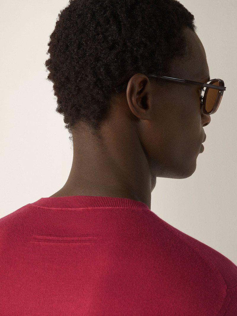 ZEGNA DARK PINK PREMIUM COTTON T-SHIRT outlook