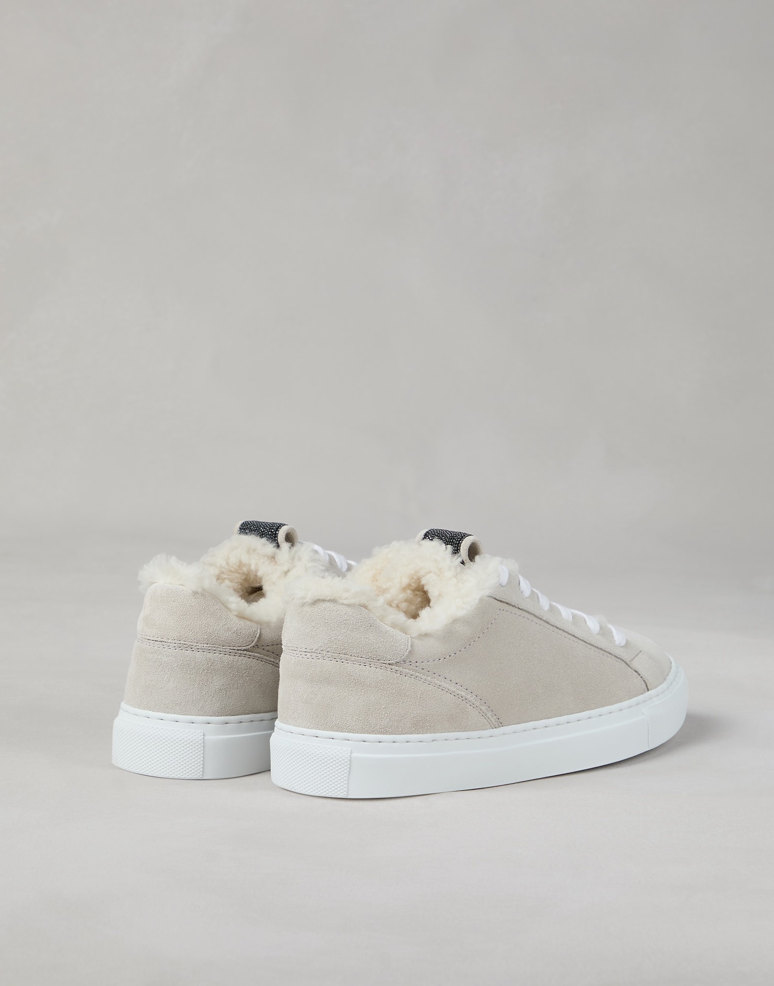 Suede sneakers with shearling lining and precious detail - 2