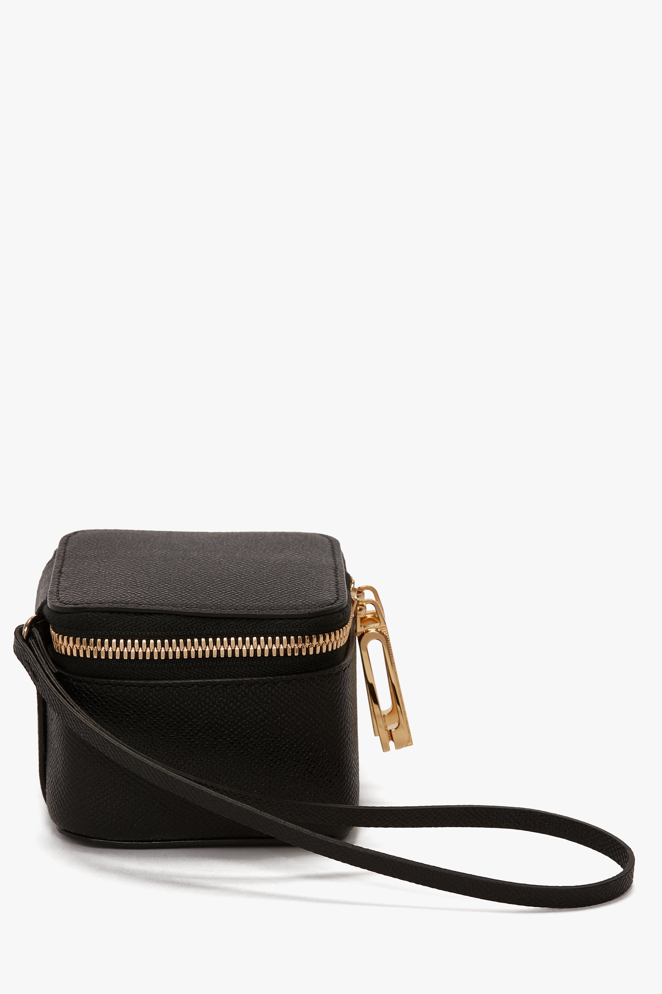 Micro Vanity Wristlet In Black Leather - 2