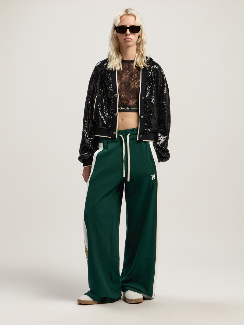 Curved Logo Sequin Crop Jacket 1