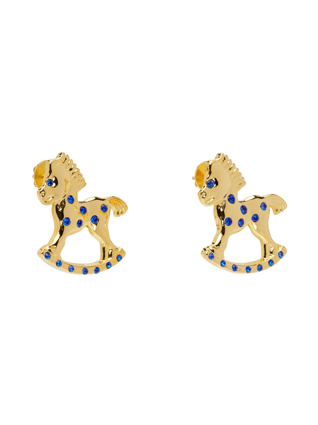 Gold Rocking Horse Earrings - 2