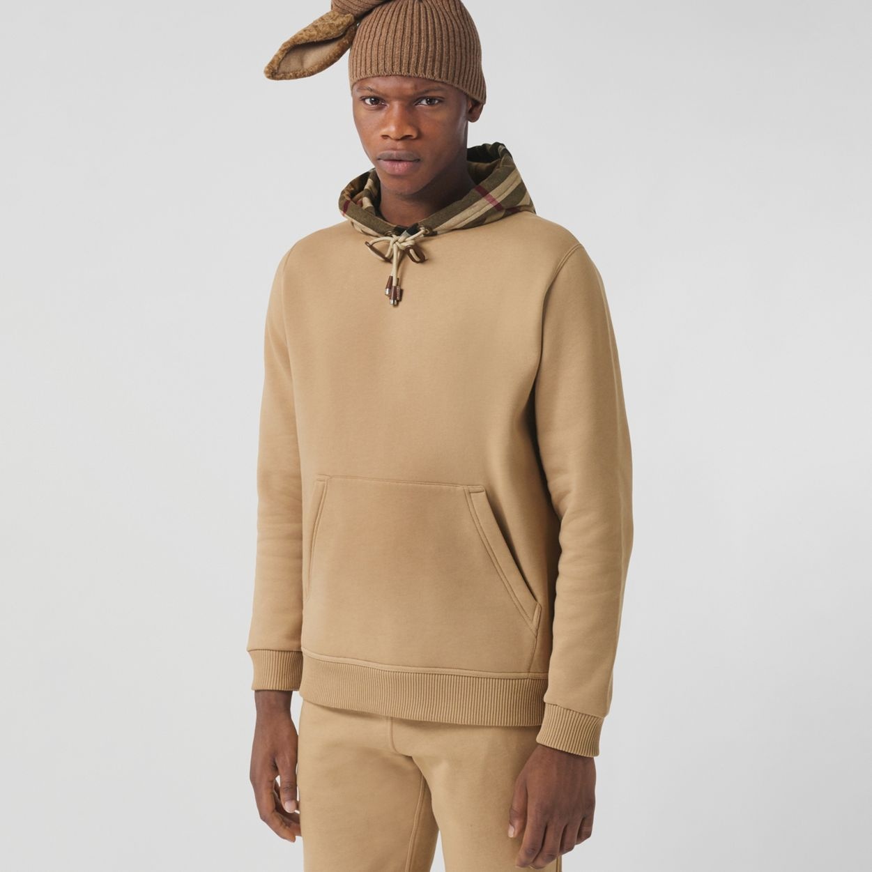 Check Hood Cotton Blend Hoodie - 5