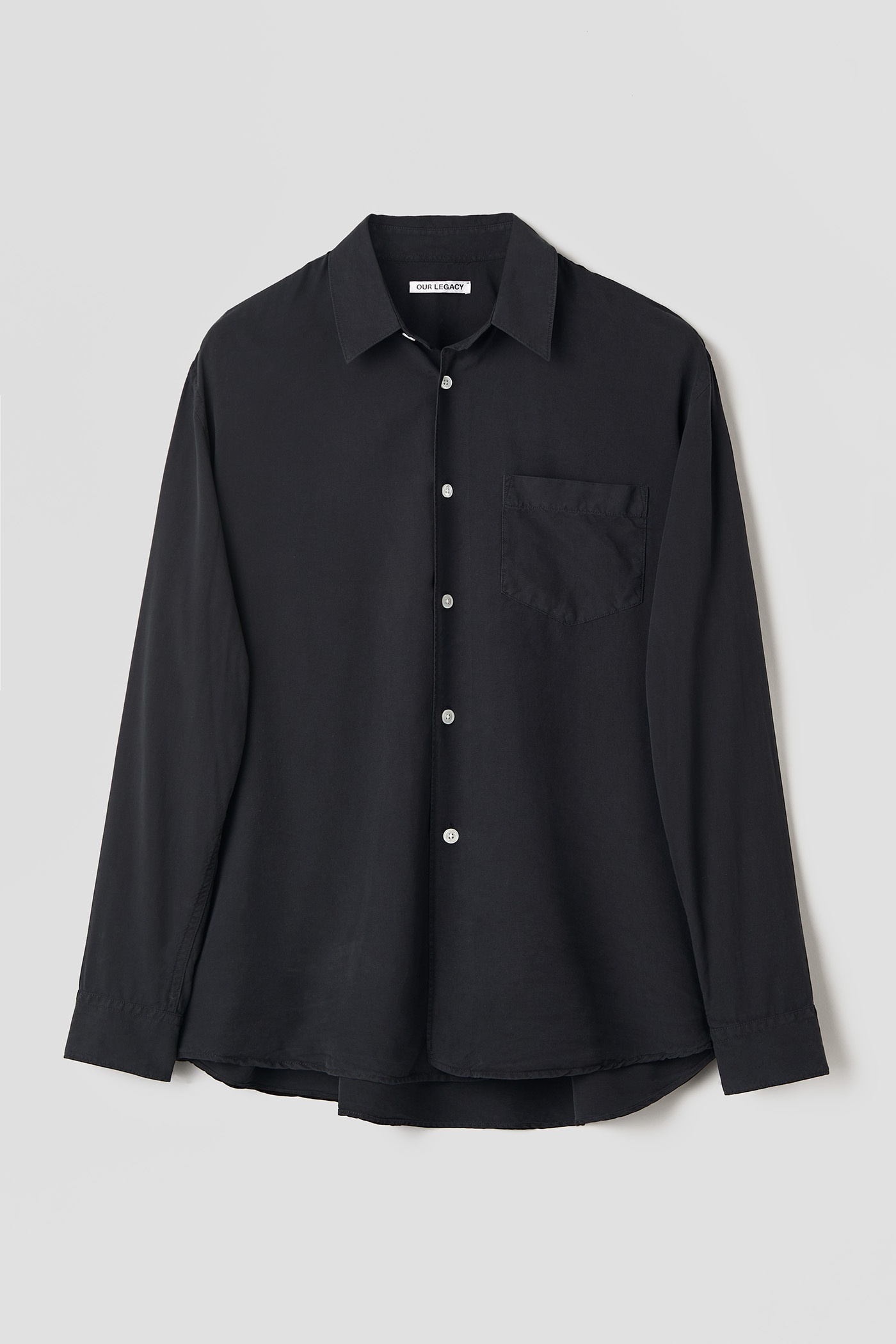 Initial Shirt Black Fine Silk - 1