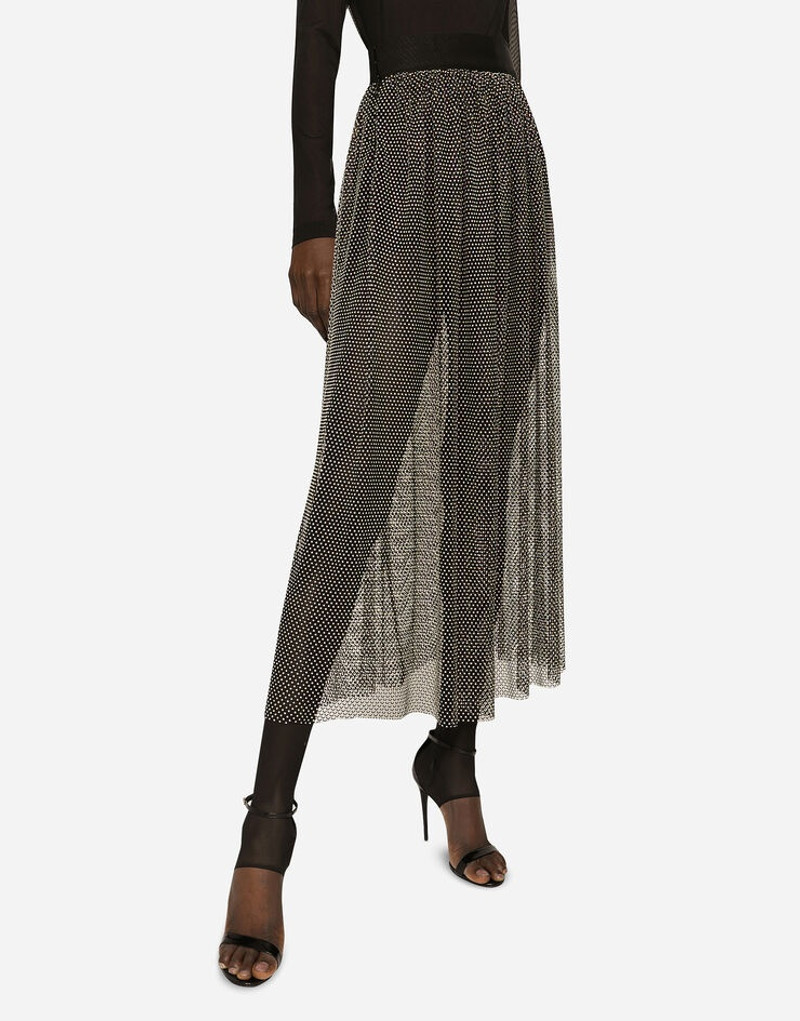 Mesh skirt with rhinestone appliqués 4
