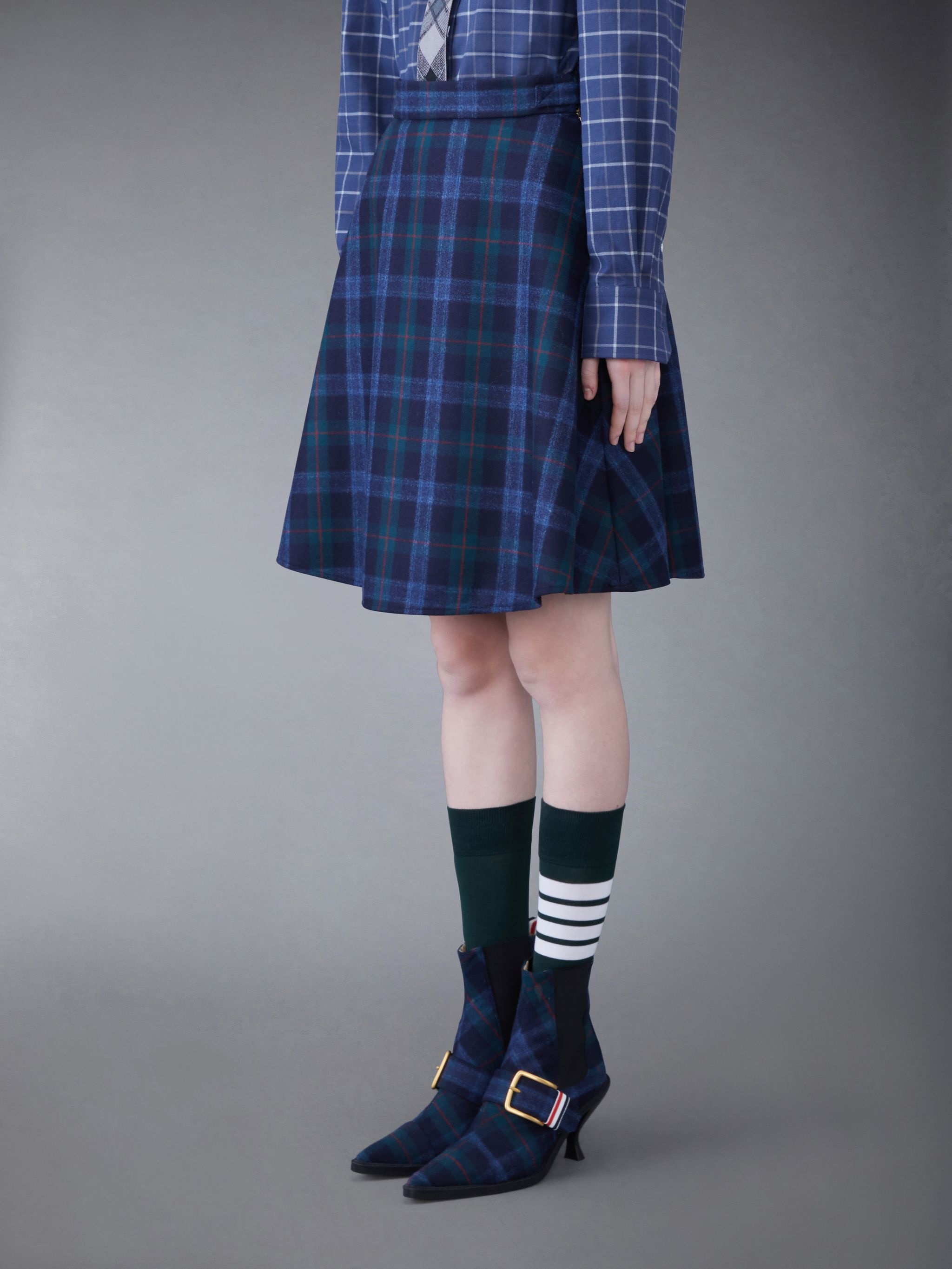 Tartan Flannel Side Tab Skirt - 2