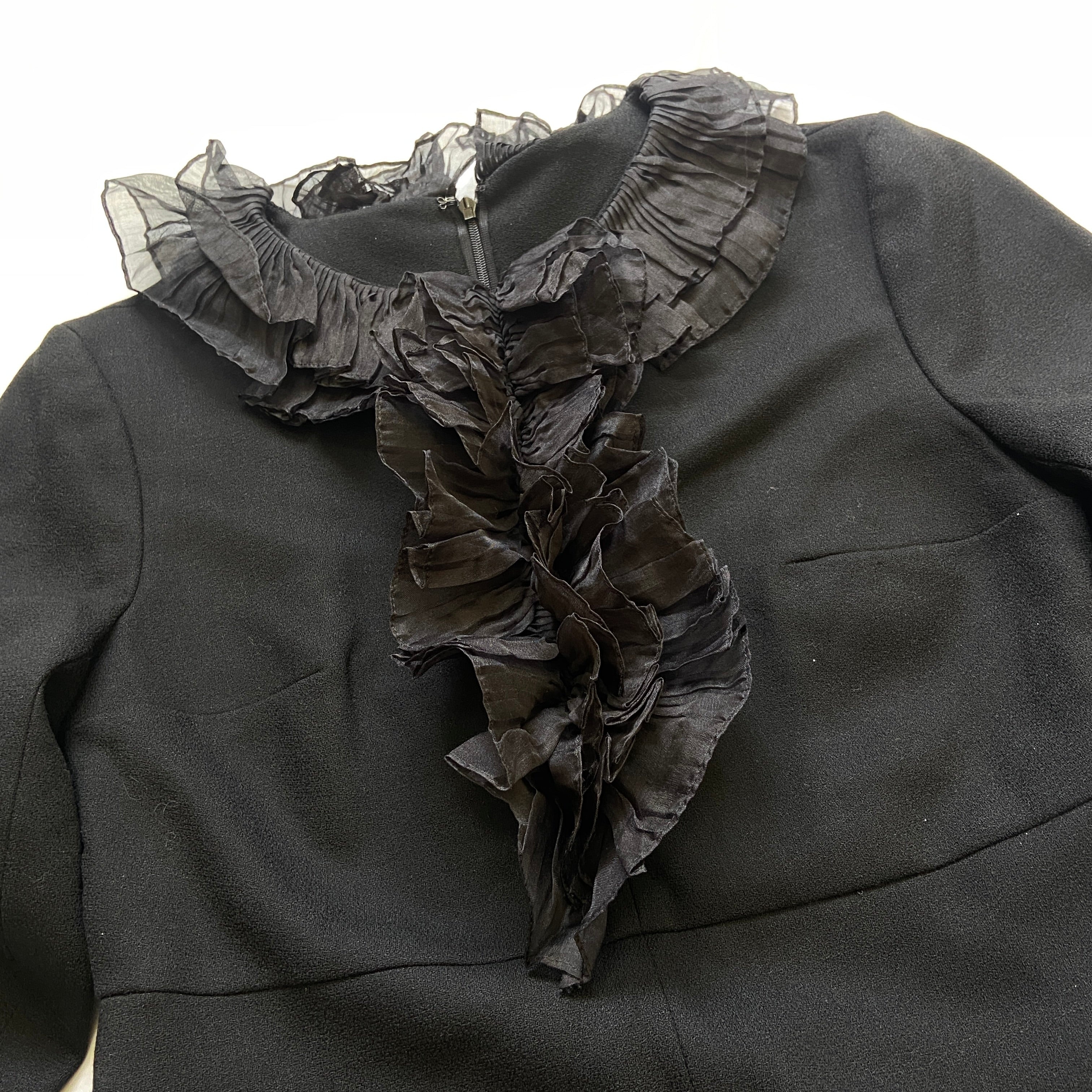 Saint laurent hedi fw14 ruffles wool dress 38 - 5
