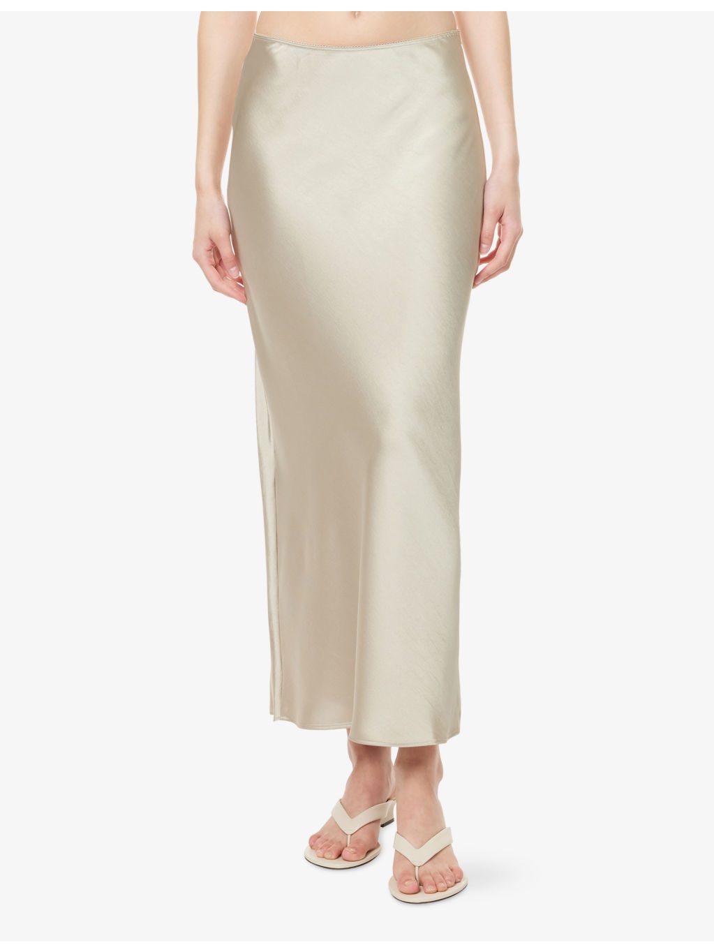 Saagneta Elasticated-Waistband Satin Maxi Skirt - 3