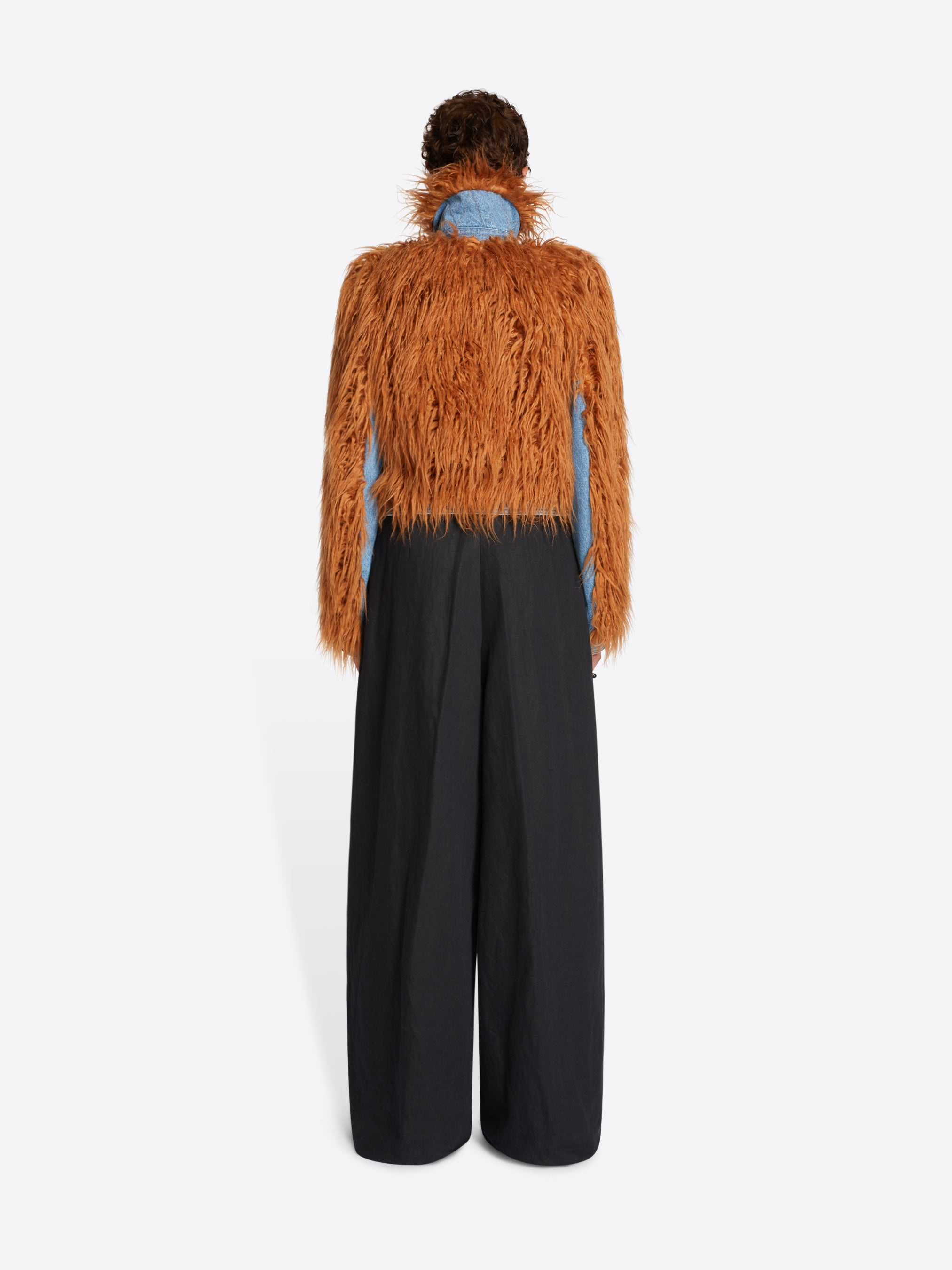 FAUX FUR AND DENIM JACKET - 4