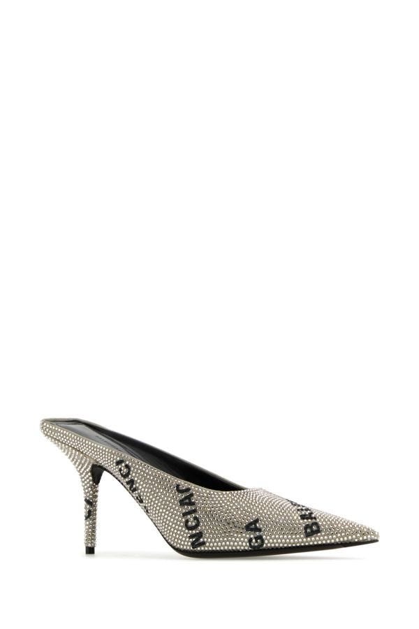 Balenciaga Woman Embellished Suede Square Knife Mules - 2