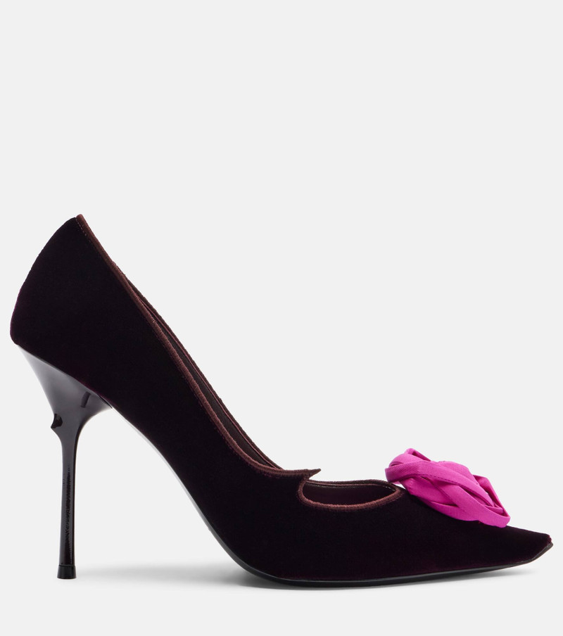 Epine Rose 100 floral velvet pumps 4