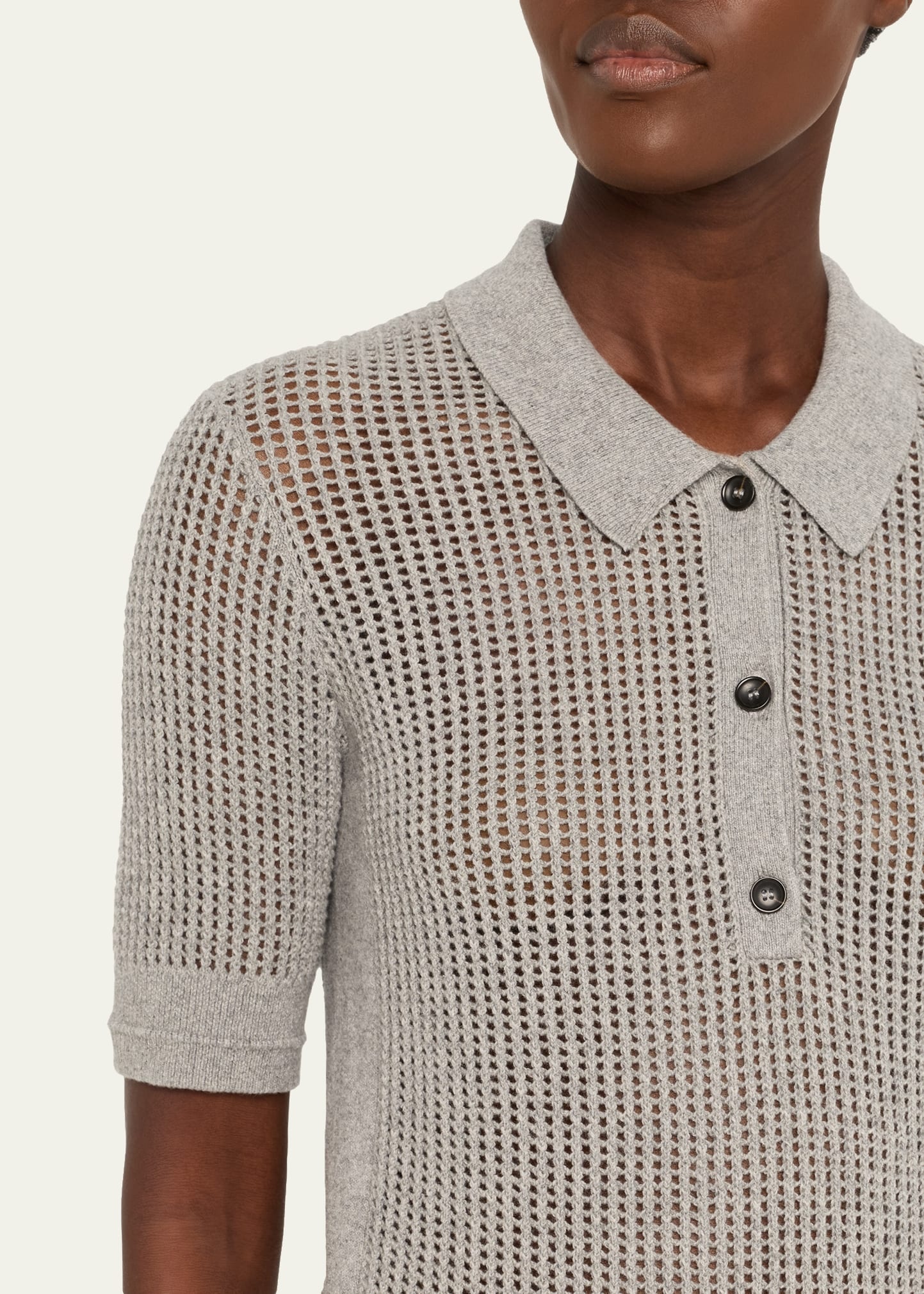 Shrunken Mesh Polo - 5