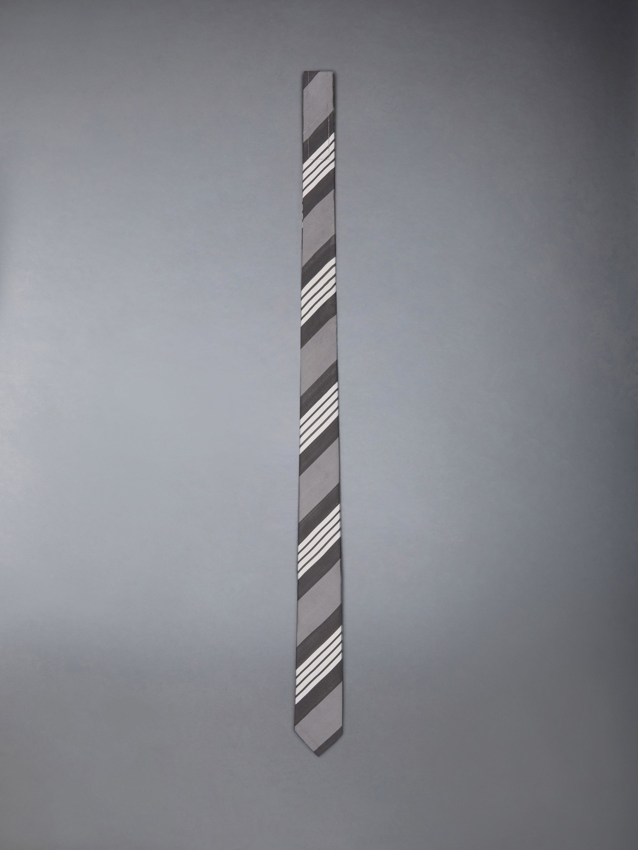 Silk Cotton Stripe 4-Bar Classic Tie - 1