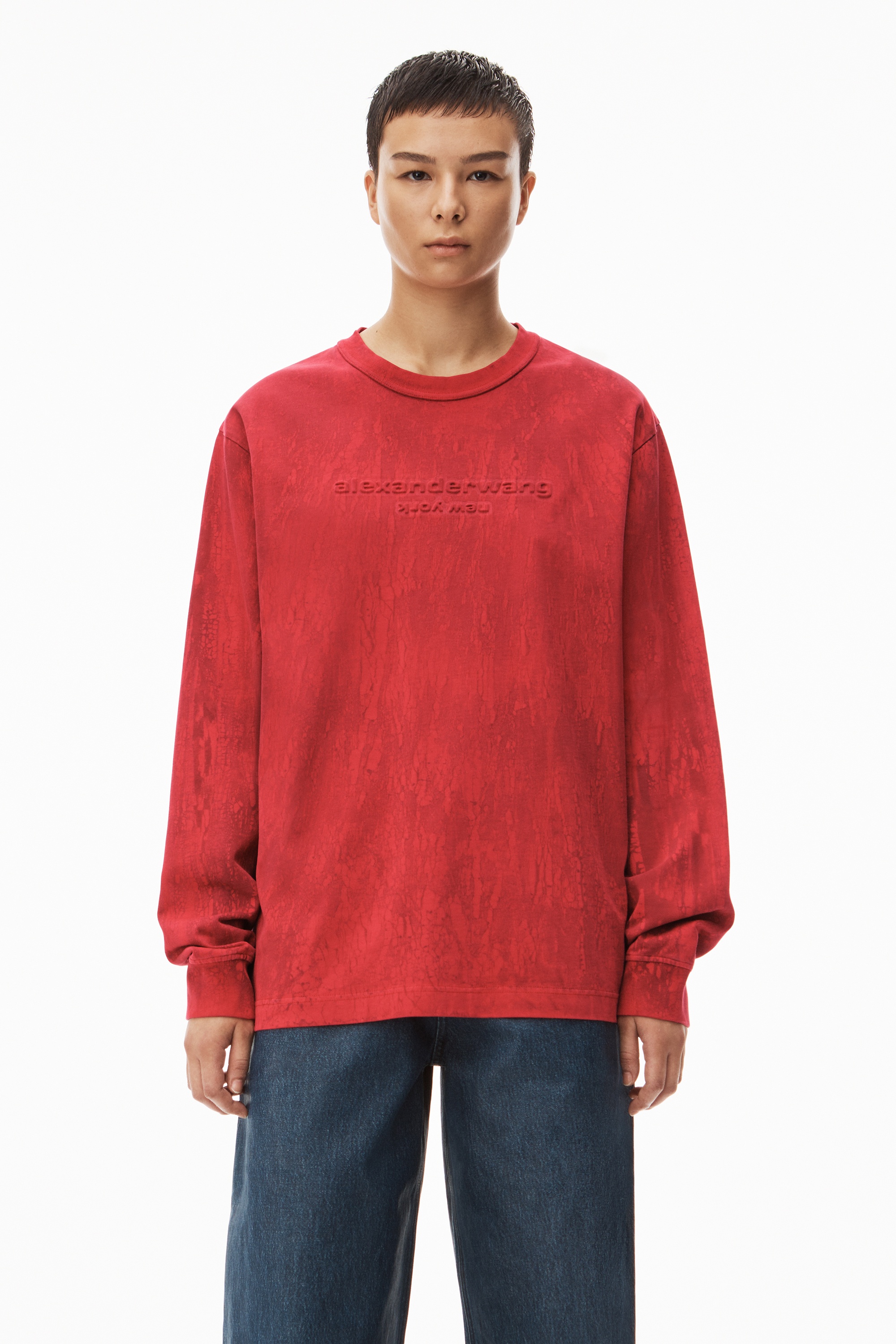 PLASTER DYED LONG SLEEVE IN COMPACT JERSEY - 2