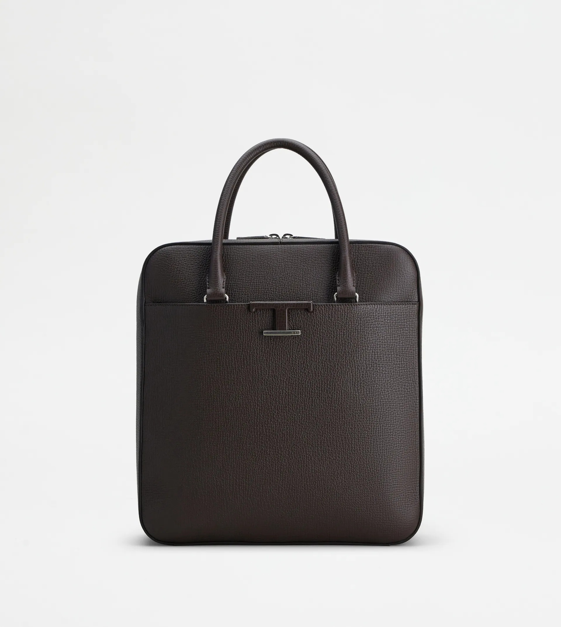 TIMELESS BRIEFCASE IN LEATHER SMALL - BROWN - 1