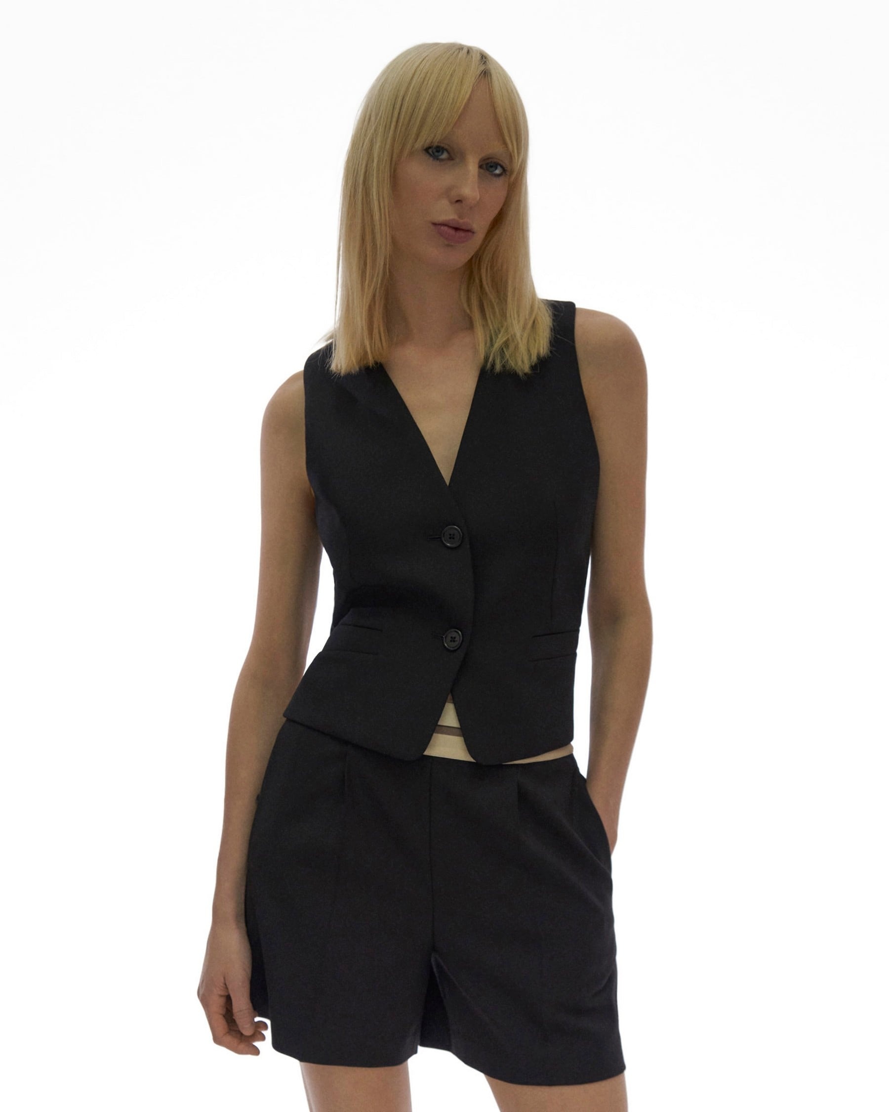 STRETCH WOOL VEST - 3