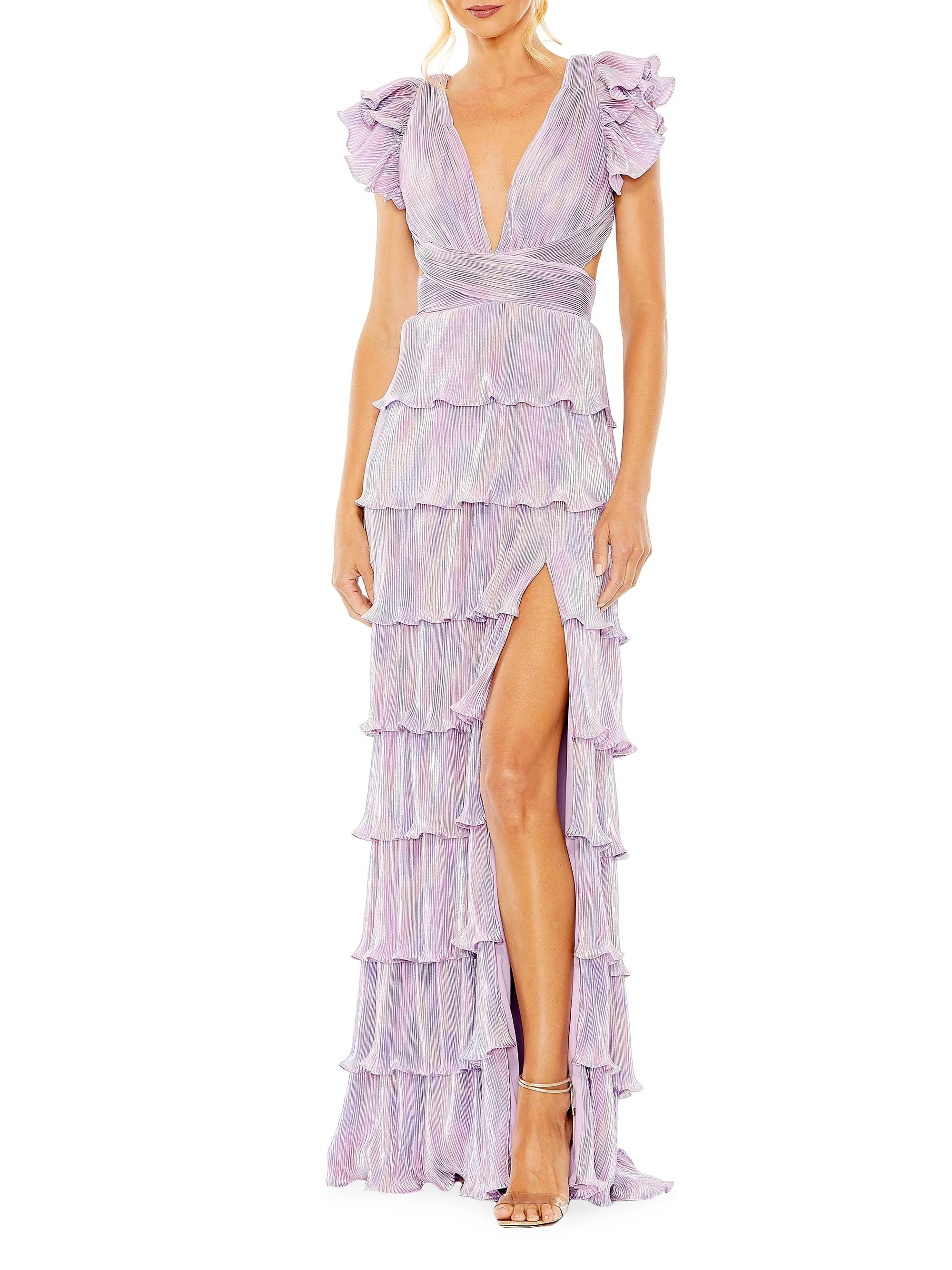 Women's Ieena Metallic Tiered Gown - Purple Multi - 1