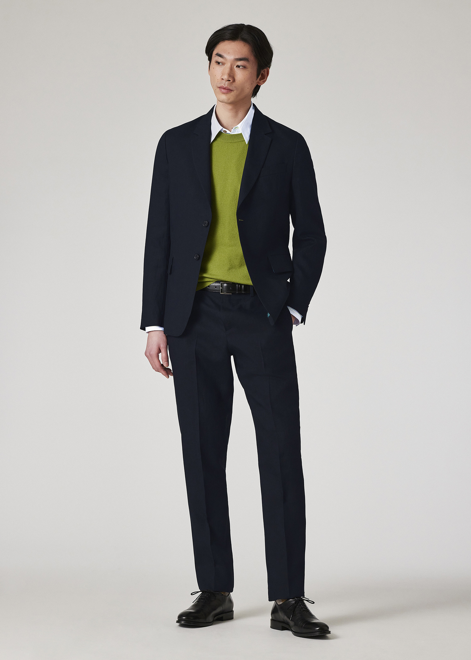 Dark Navy Linen Buggy-Lined Blazer - 6