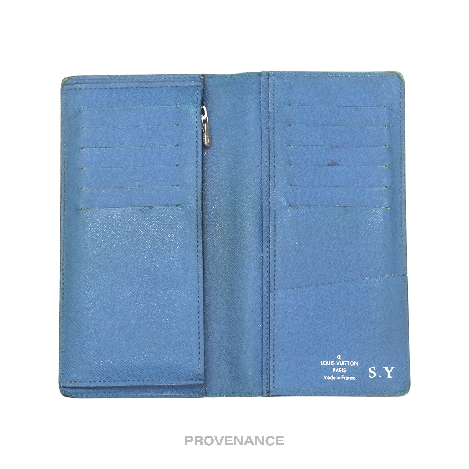 Louis Vuitton Brazza Long Wallet - Blue Epi Leather - 7