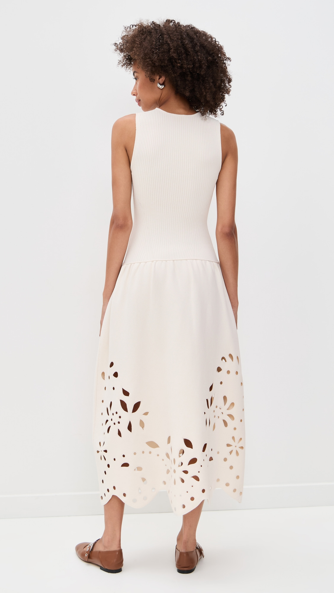 Rosaline Sleeveless Drop Waist Knit Midi Dress - 2