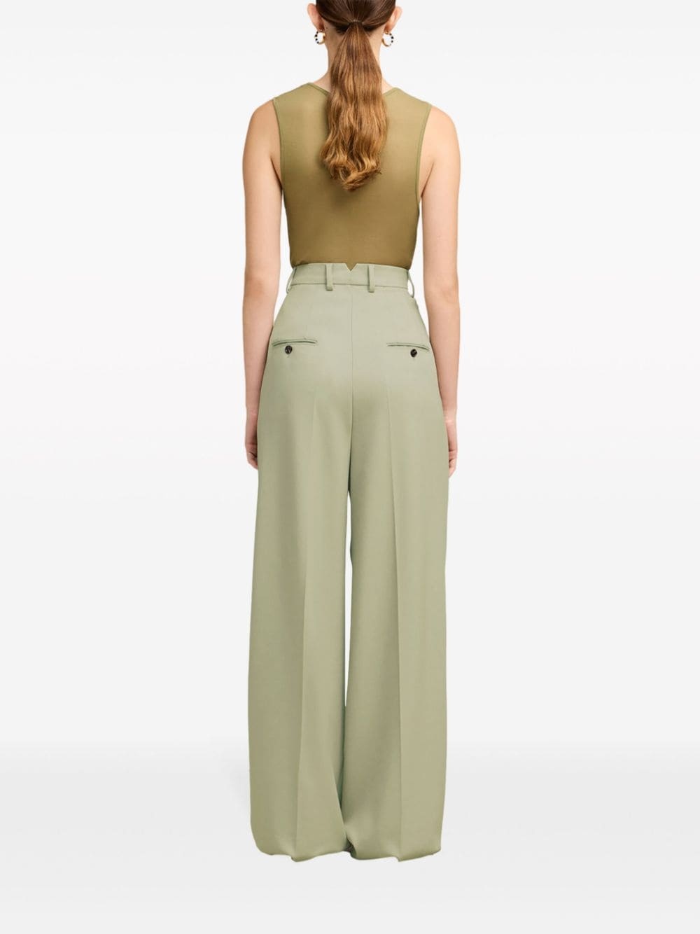 wide-leg tailored wool trousers - 5