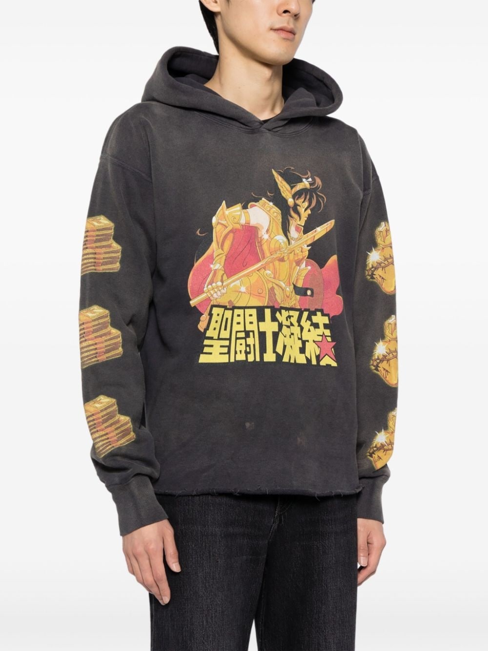 graphic-print cotton hoodie - 4