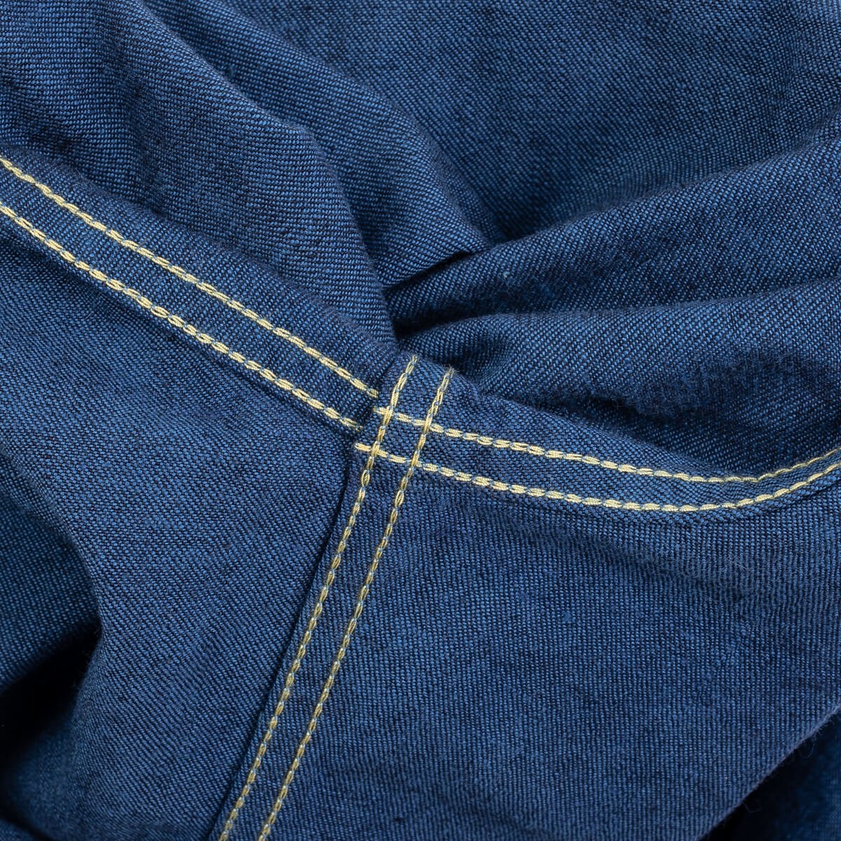 IHSH-353-BLU 10oz Selvedge Denim Work Shirt - Indigo Overdyed Blue - 13