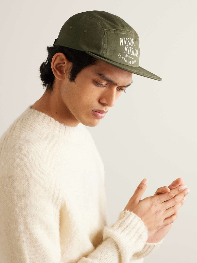 Maison Kitsuné Logo-Print Cotton-Twill Baseball Cap outlook