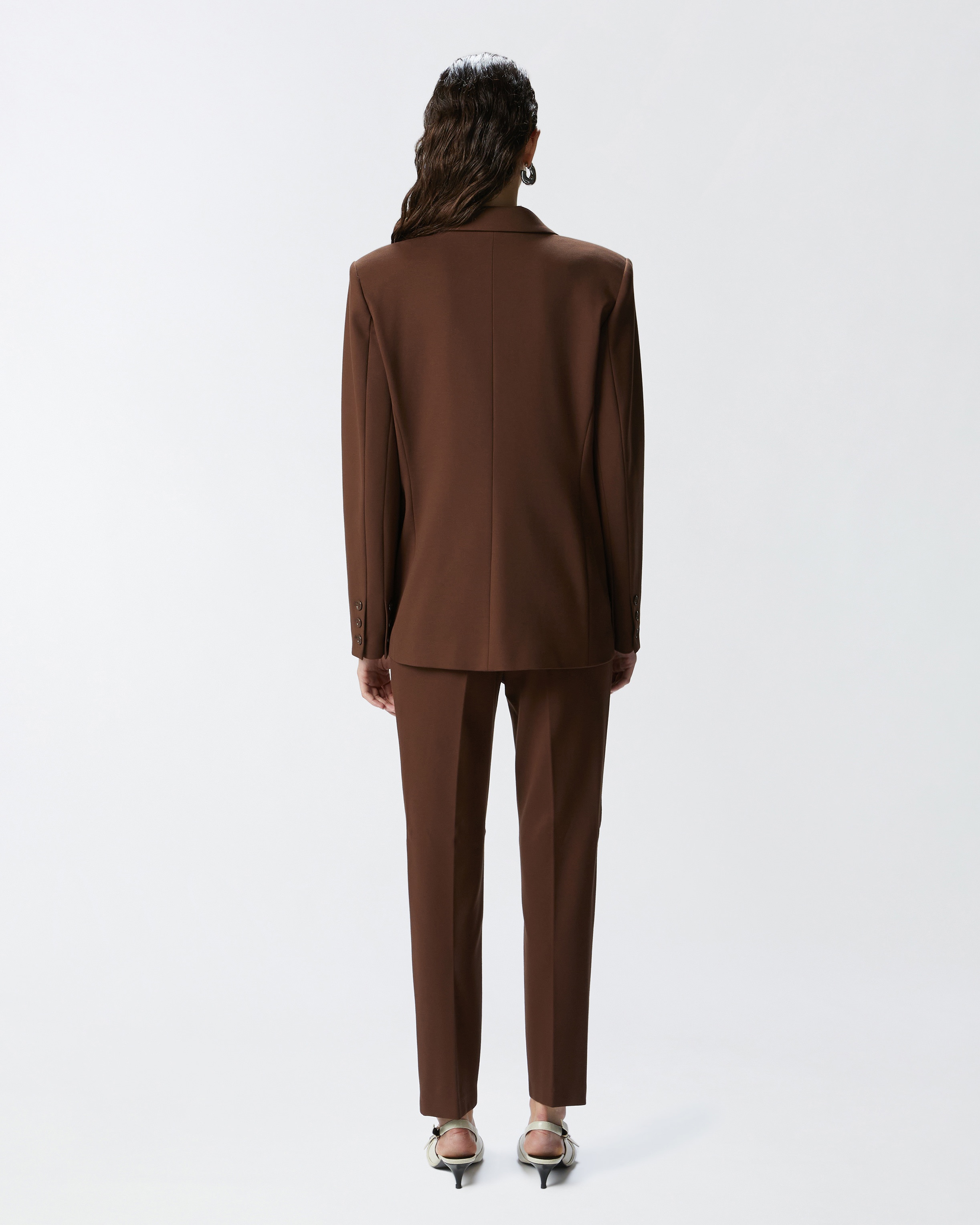 SINGLE-BREASTED BLAZER WITH STRUCTURED SHOULDERS - 4