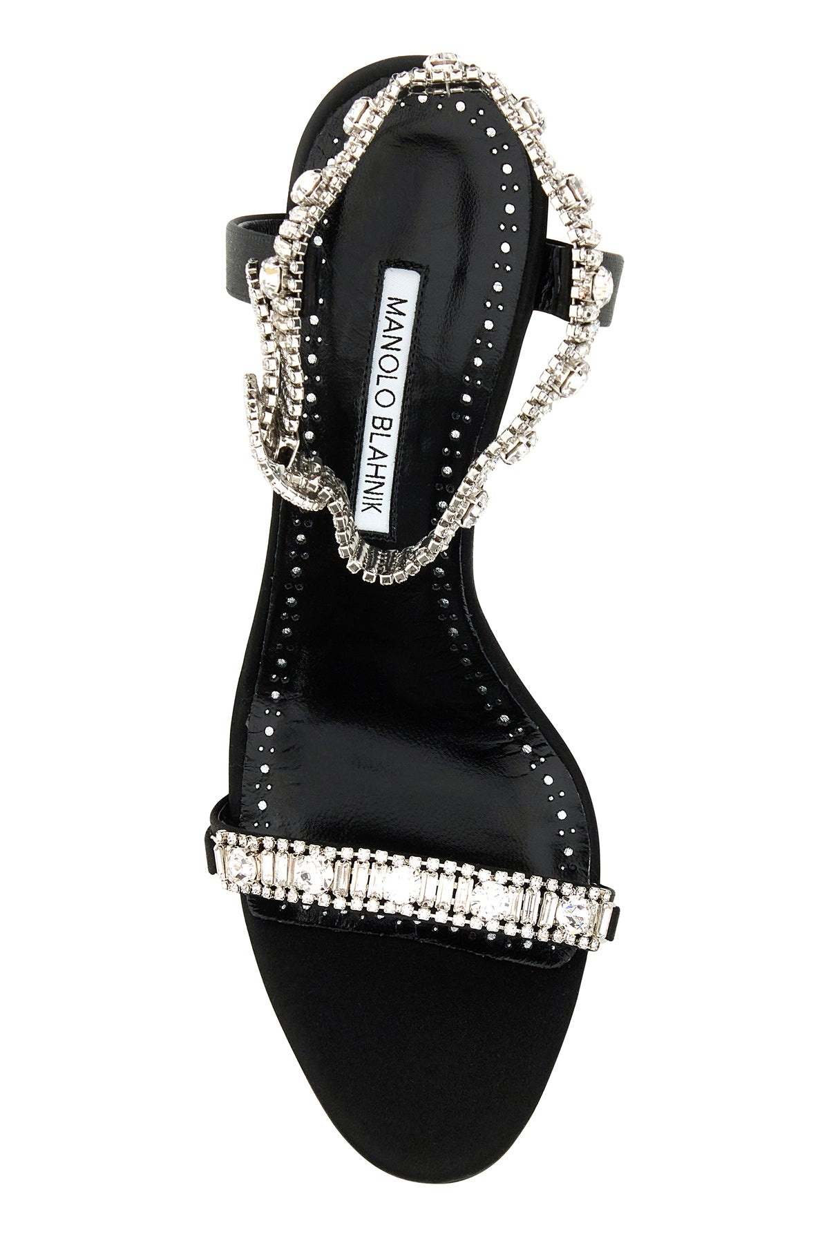 Black satin Asasan sandas - 4