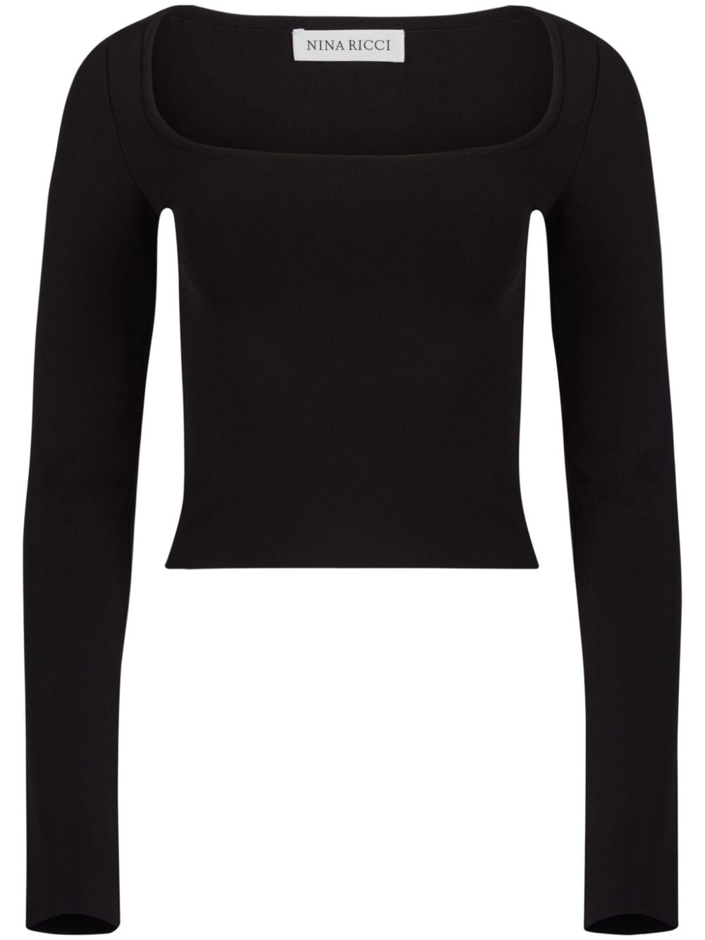 square-neck jersey top - 1