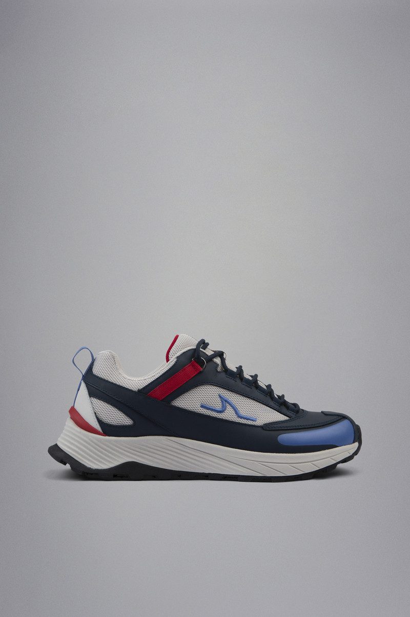 TECH FABRIC AND LEATHER HYBRID SNEAKERS 1