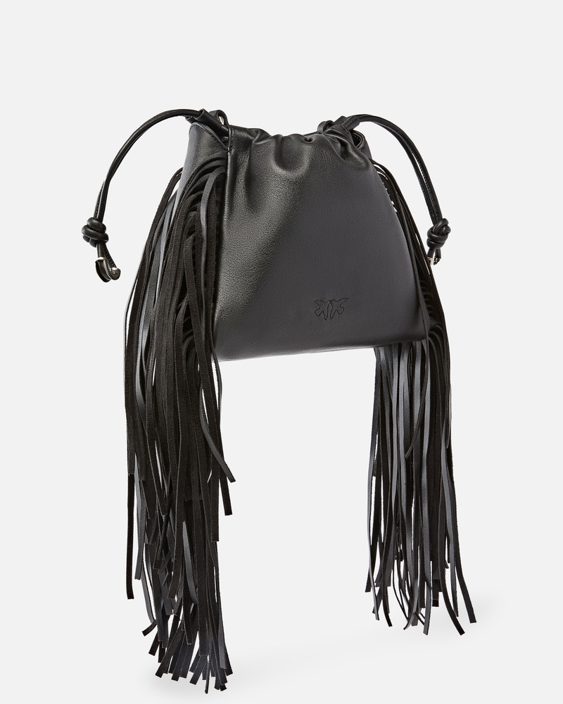 PINKO SOFT LEATHER BAG WITH FRINGES outlook