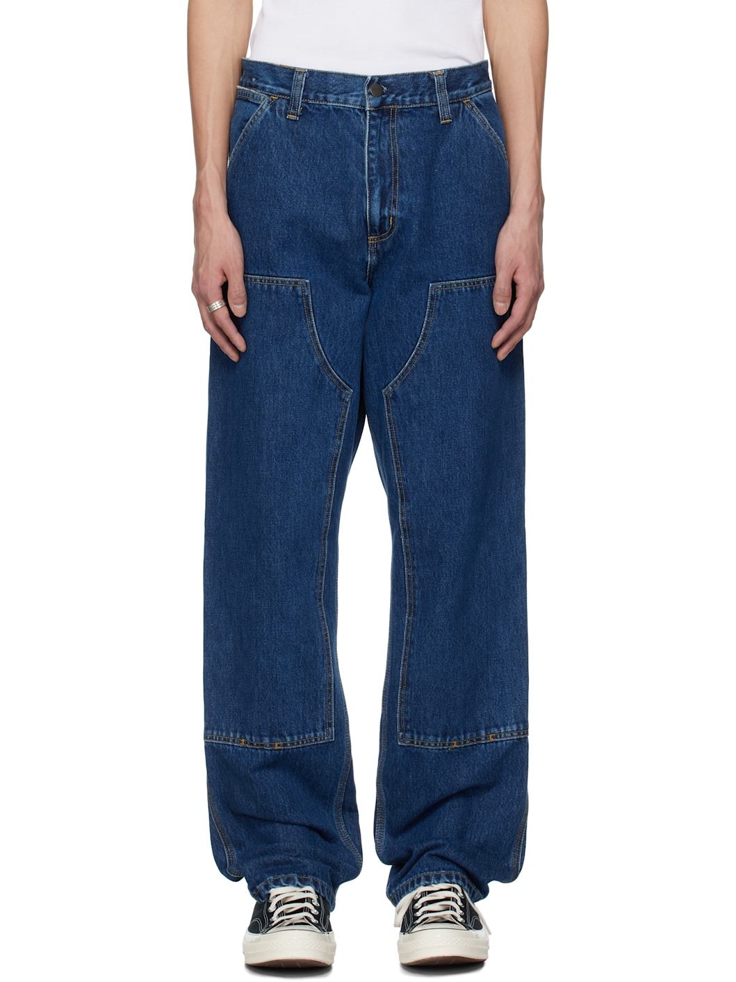 Blue Double Knee Jeans - 1