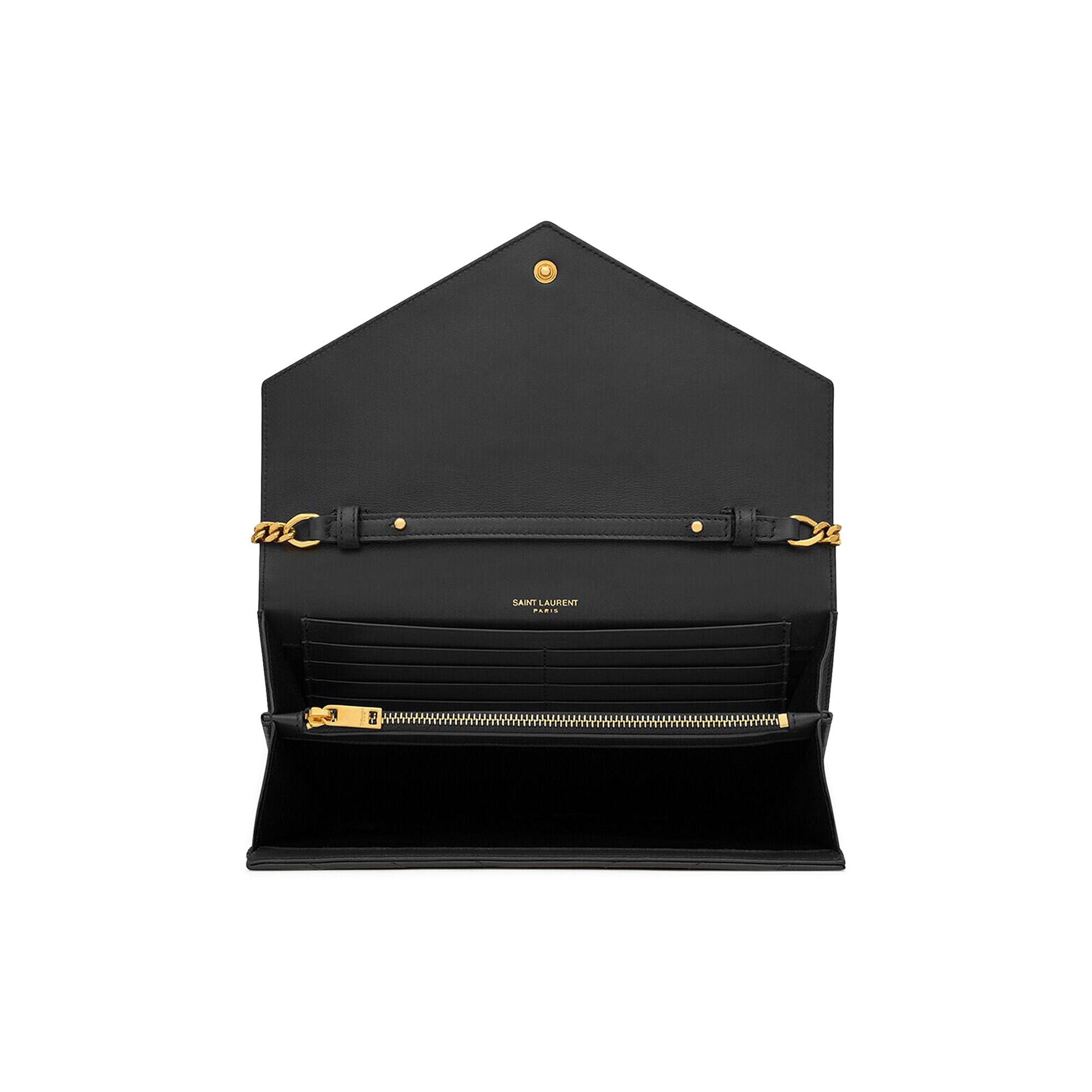 Saint Laurent Cassandre Chain Wallet 'Noir' - 3