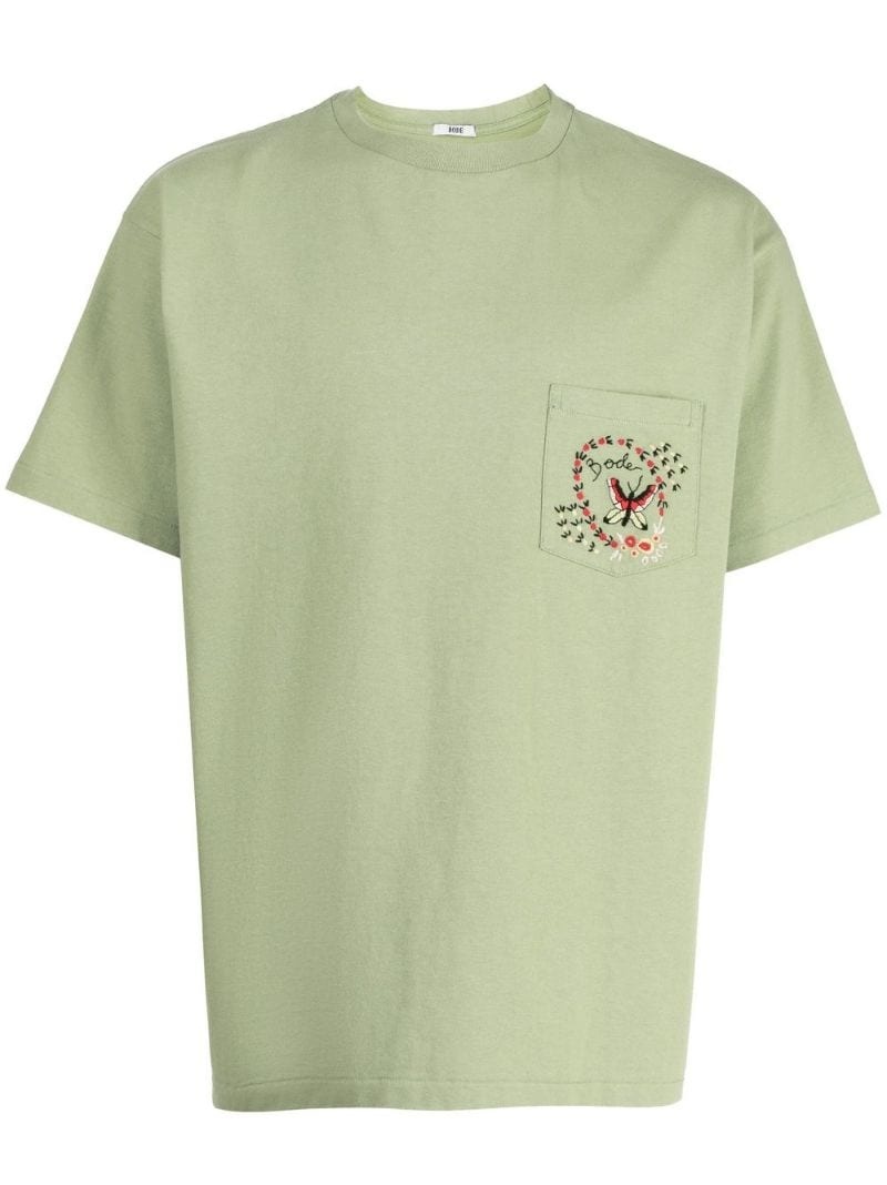 logo embroidered T-shirt - 1
