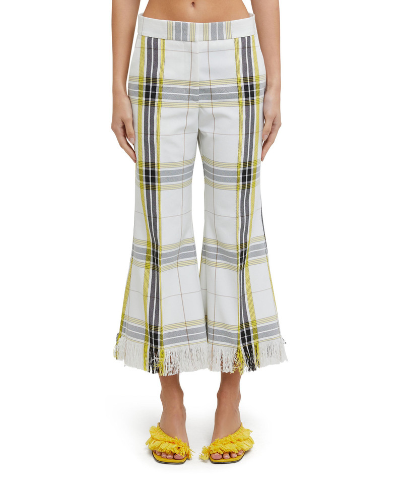 MSGM Tecno canvas check crop pants outlook