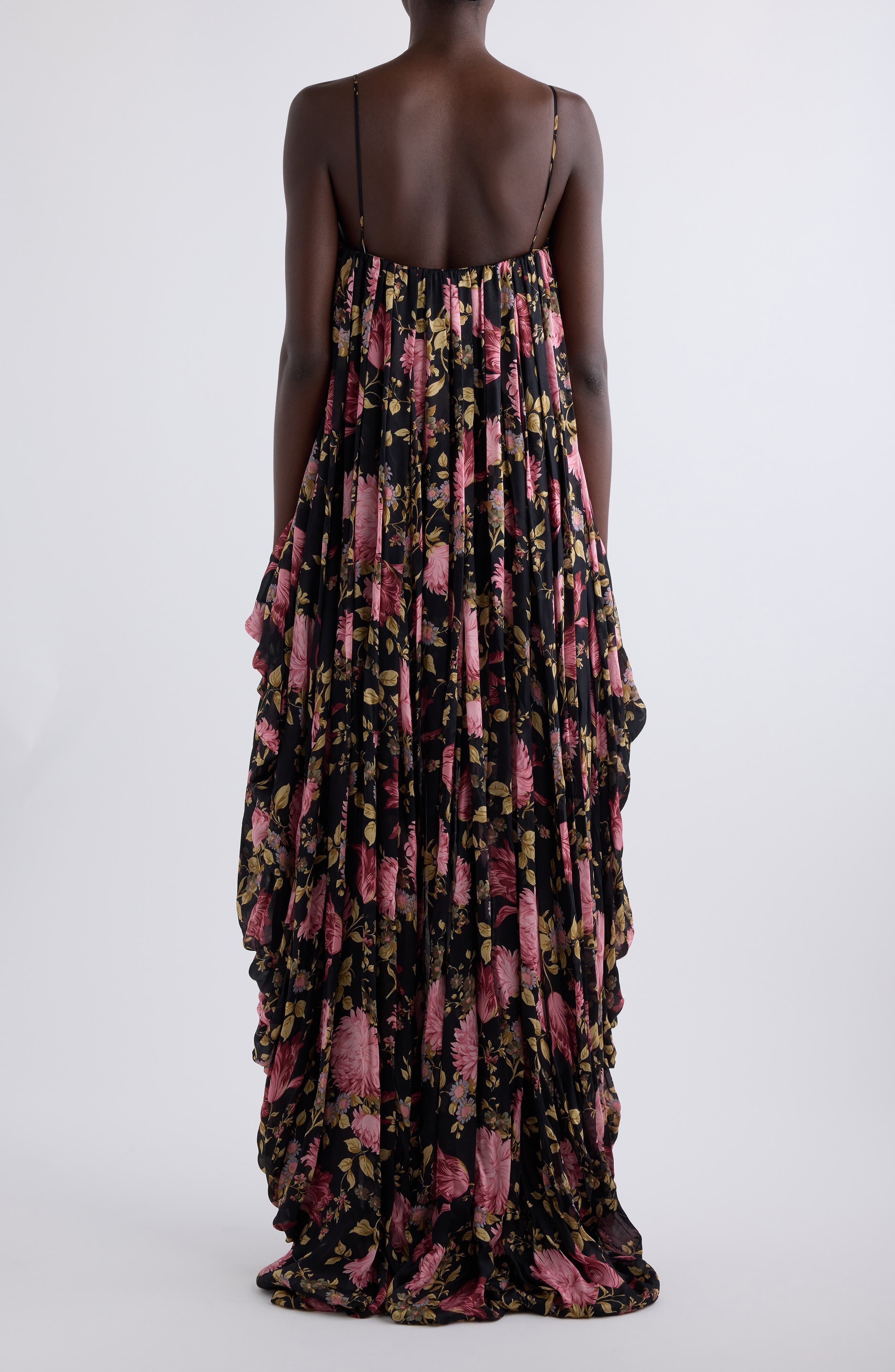 Chloé Peony Print Silk Jumpsuit in Black at Nordstrom - 2