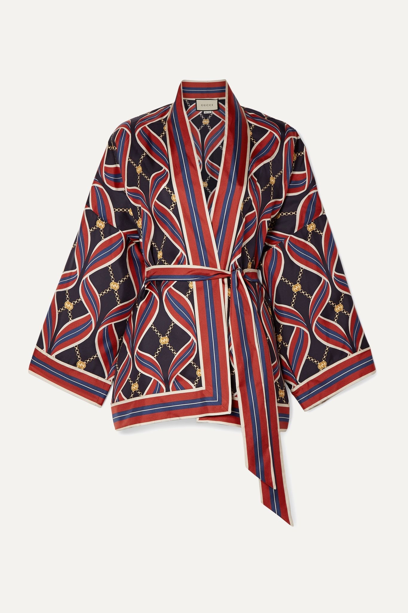 Printed silk-twill kimono - 1