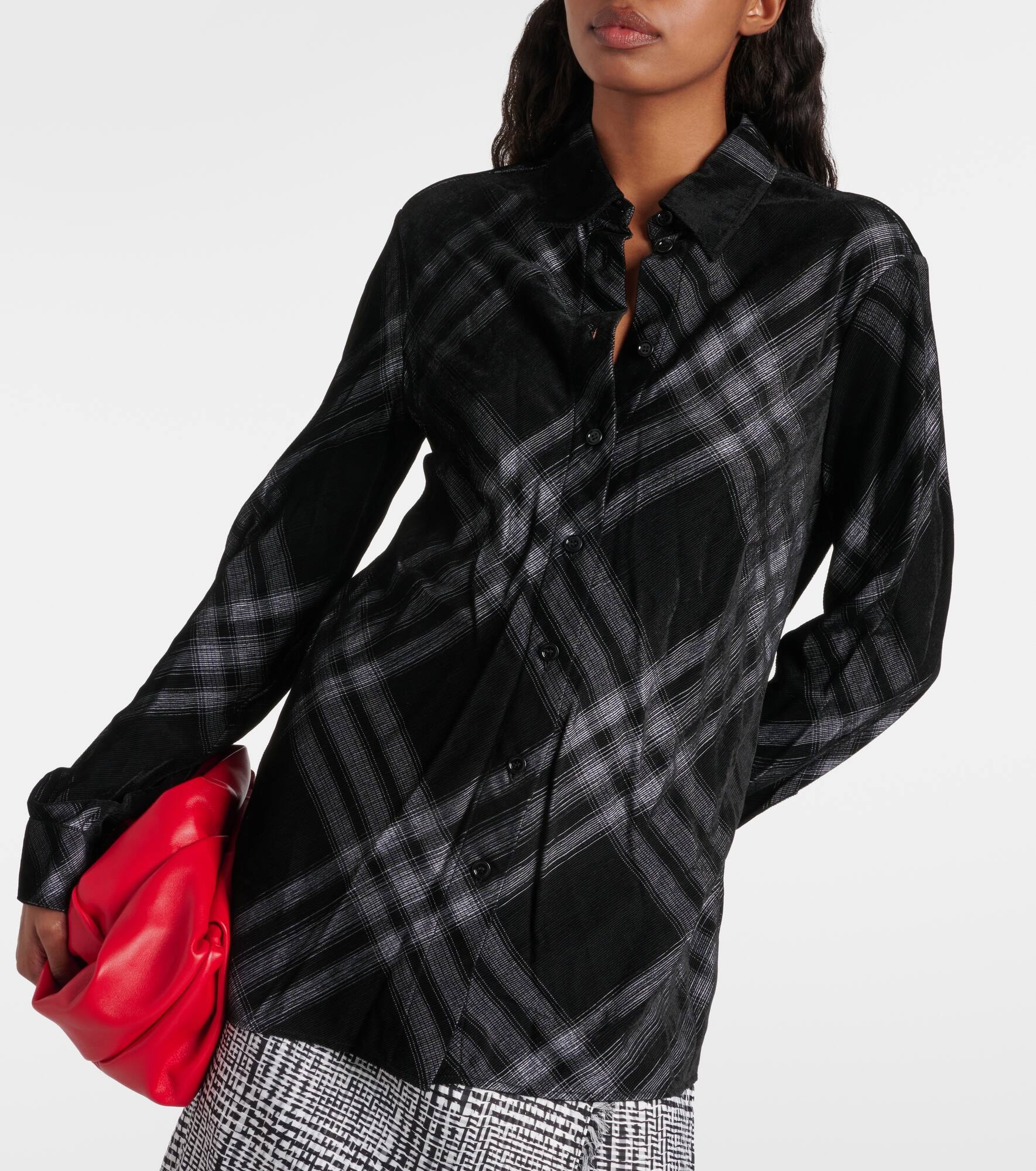 Burberry Check velvet shirt - 6