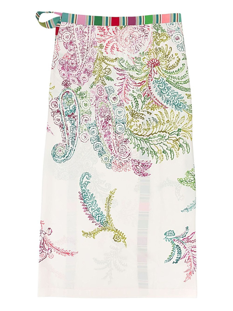 Loro Piana floral-print tied-waist skirt outlook