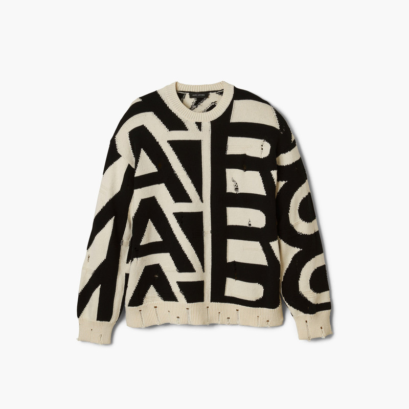 Marc Jacobs DISTRESSED MONOGRAM OVERSIZE SWEATER outlook