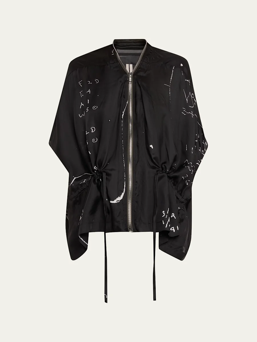 Sail Equation-Print Short-Sleeve Zip Jacket - 1